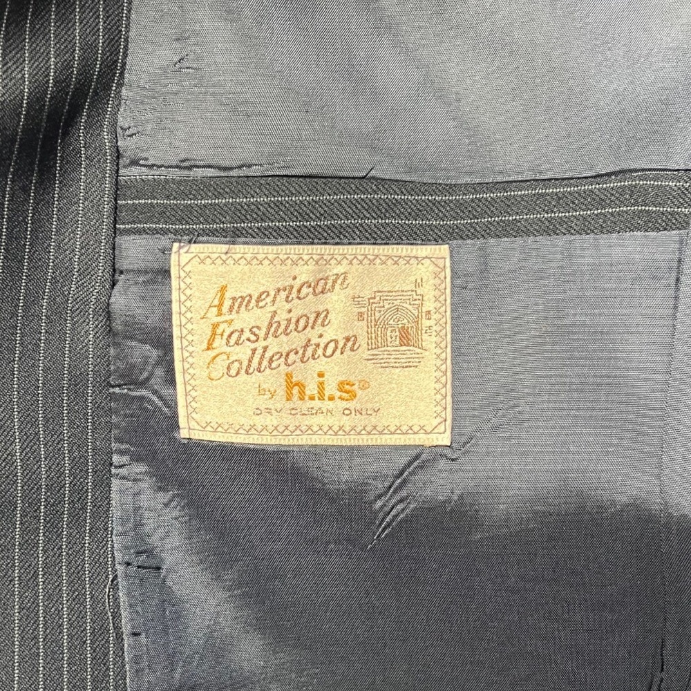 American Fashion Collection Men Suit Jacket Dark Grey Pinstripe‎ Two Button - Picture 10 of 10